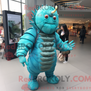 Mascot character of a Cyan...