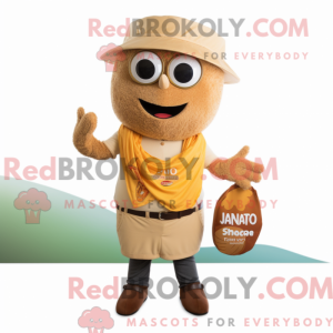 Mascot character of a Tan...