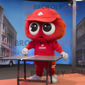 Mascottefiguur van een rode...