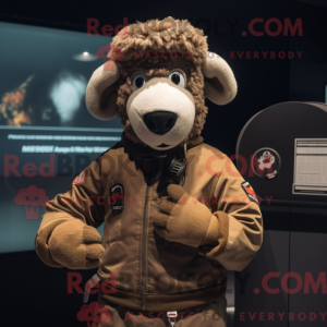 Mascot character of a Brown...
