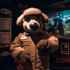 Mascot character of a Brown...