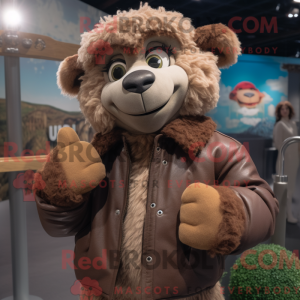 Mascot character of a Brown...