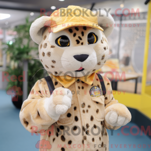 Máscara de leopardo bege...