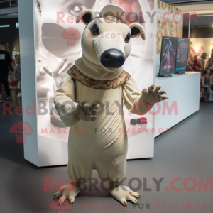Mascot character of a Beige...
