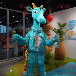 Mascot character of a Cyan...