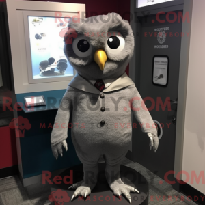 Maskot-karakter av en grå...