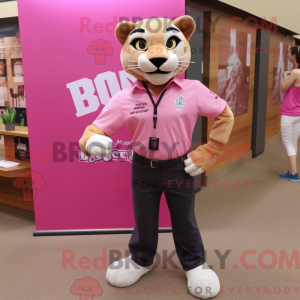 Maskottchen eines rosa...