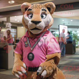 Maskottchen eines rosa...