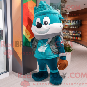 Mascot character of a Teal...