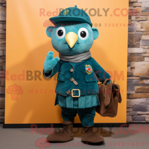 Mascot character of a Teal...