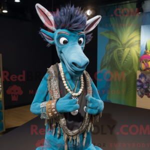 Mascot character of a Cyan...