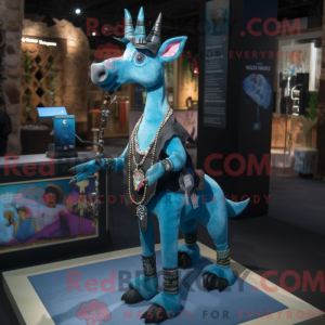 Mascot character of a Cyan...