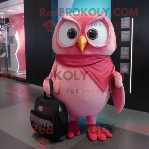 Maskottchenfigur einer rosa...