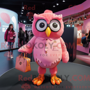 Maskottchenfigur einer rosa...