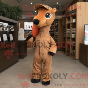 Mascot character of a Brown...