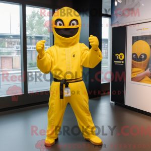 Maskottchen eines gelben...