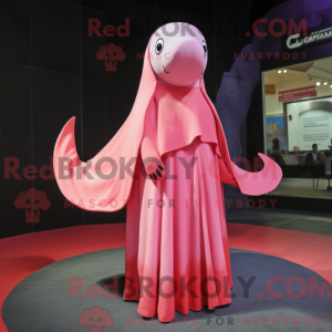 Mascot character of a Pink...