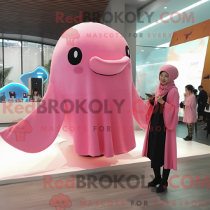 Mascot character of a Pink...