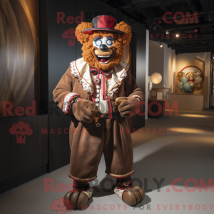 Maskot postava hnědého...