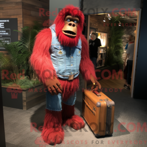 Maskot postava červeného...