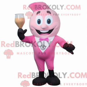 Maskottchenfigur einer rosa...
