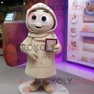 Maskot karakter af en beige...