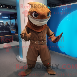 Mascot character of a Brown...