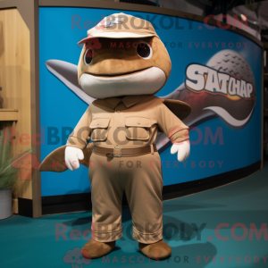 Mascot character of a Brown...