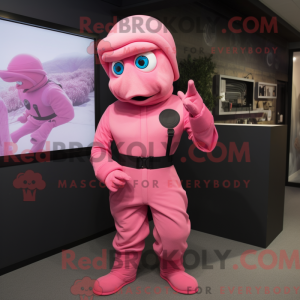 Maskottchen eines Pink...