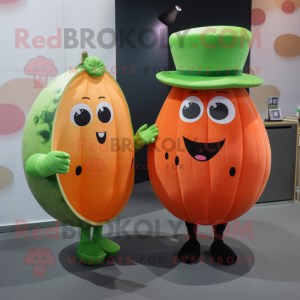 Orange vattenmelon maskot...