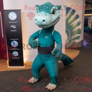 Mascot character of a Teal...