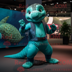 Mascot character of a Teal...
