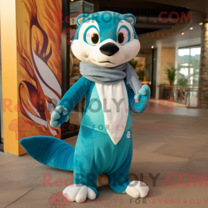 Mascot character of a Teal...
