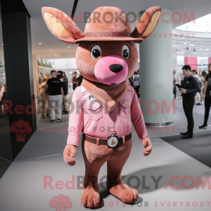 Maskottchen eines rosa...