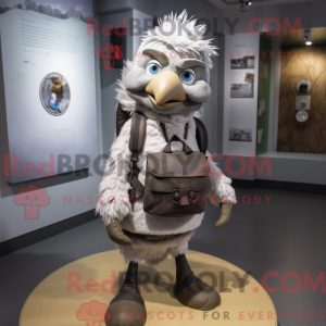 Maskot karakter af en grå...