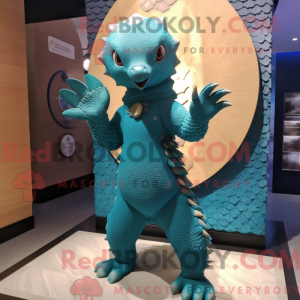 Mascot character of a Cyan...
