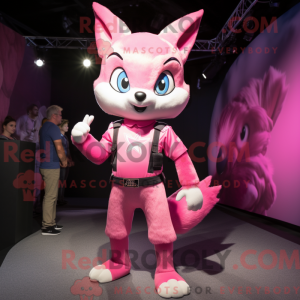 Mascot character of a Pink...