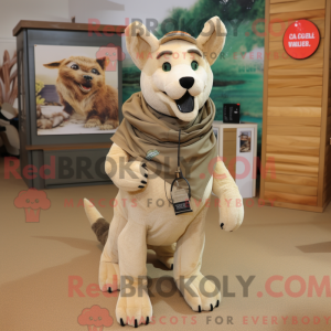 Mascot character of a Beige...