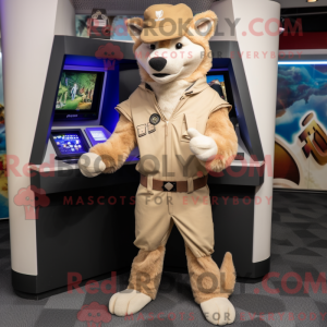 Mascot character of a Beige...
