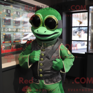 Maskot postava zeleného...