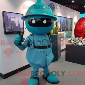 Mascot character of a Cyan...