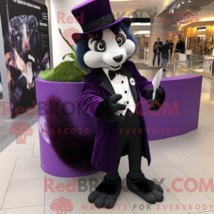 Maskot karakter af en lilla...