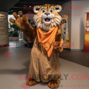 Mascot character of a Brown...