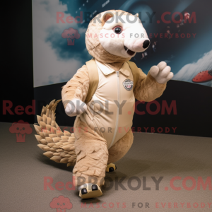 Mascot character of a Beige...