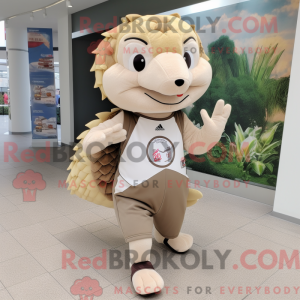 Mascot character of a Beige...