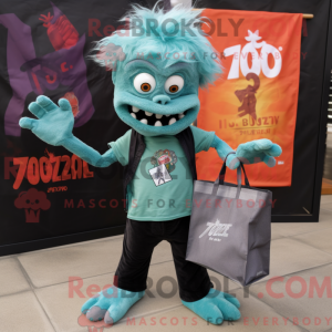 Postava maskota Teal Zombie...