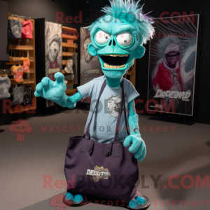 Postava maskota Teal Zombie...