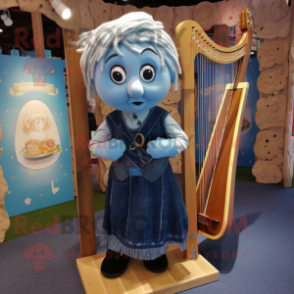 nan Celtic Harp mascot costume character dressed with a Denim Shorts and Earrings