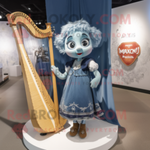 nan Celtic Harp mascot costume character dressed with a Denim Shorts and Earrings