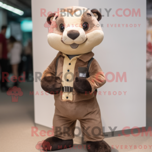 Mascot character of a Brown...